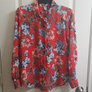 H&M Floral Print Button Blouse